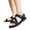 Black, variant on Women's Knit Strap Sandals Lightweight Casual Comfort Sneakers Breathable Athletic Sport Flat Slides for Summer Fashion Walking Gray Size 9