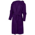 thumbnail image 4 of purcolt Womens Hooded Fleece Robe, Soft Warm Plush Bathrobe Long Spa Robe House Coat, Available in Plus Size, 4 of 4