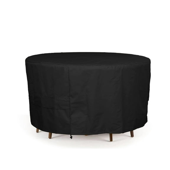 Covermates Ultima Round Fire Pit Chair Set Cover – Waterproof Heavy-Duty Outdoor Protection with Ripstop Polyester, Mesh Air Vents & Secure Buckle Straps, ROUND 86DIAMETER x 30H, Ripstop Black