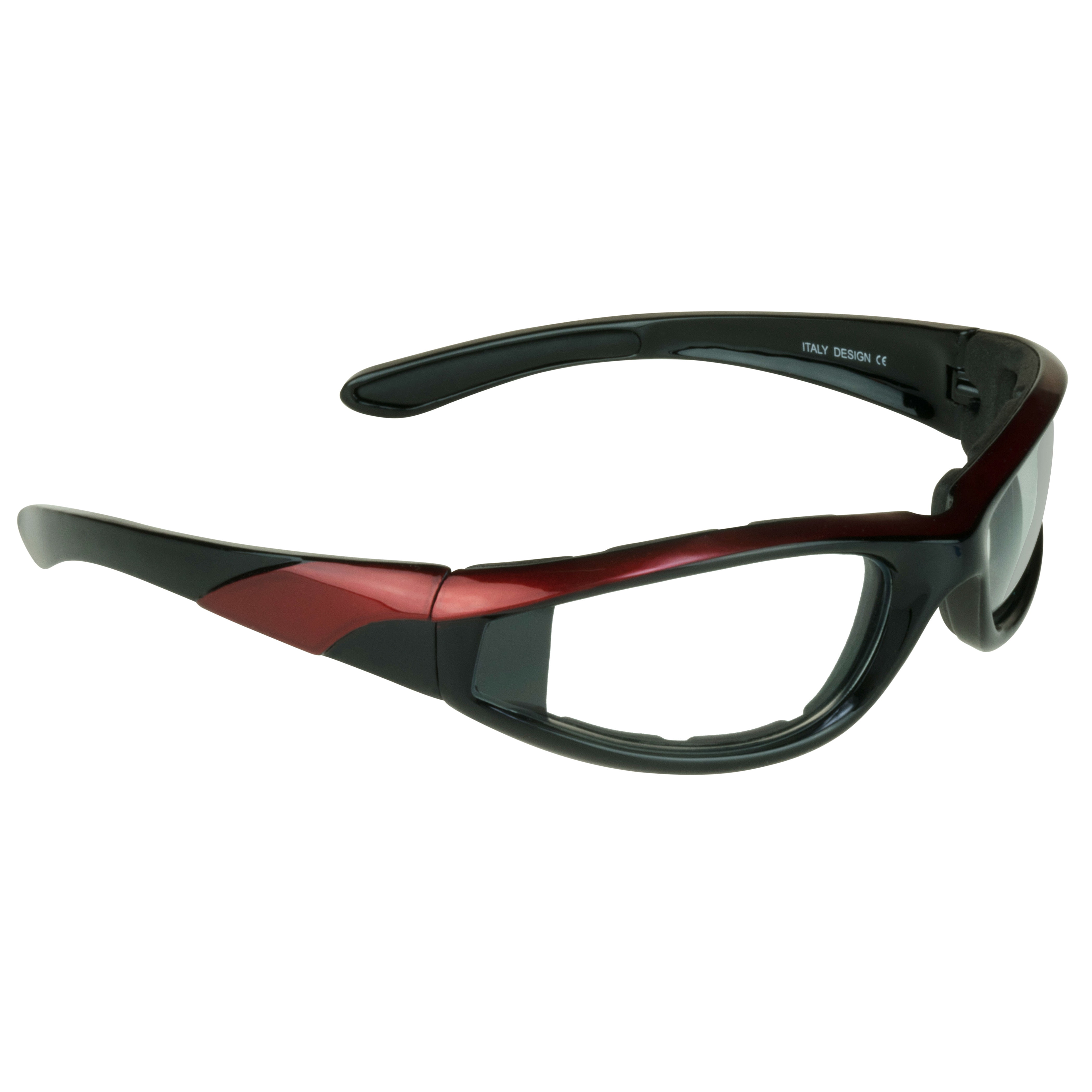 Bikershades Motorcycle Biker Night Safety Glasses Red Men Women Clear 2 Pairs