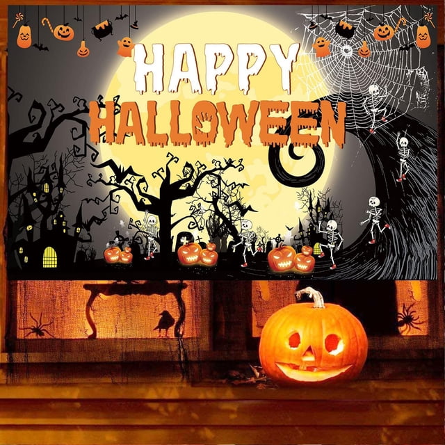 Tapestry Happy Halloween para pared, 150 x 90 cm, microtela de fibra