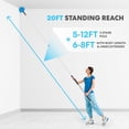thumbnail image 4 of 5-to-12 Foot Cobweb Duster With Extension Pole Combo (20 Ft Reach  Medium-stiff Bristles) Web Brush - Hand-packaged Lightweight 3-stage Aluminum, 4 of 8