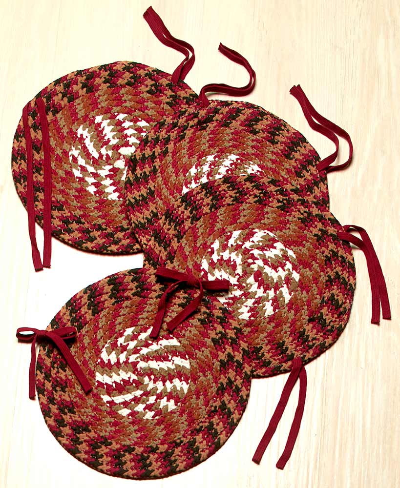 4Pc. Braided Chair Pad Set