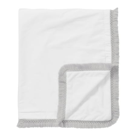 UPC: 0846480091165 | Boho Fringe White and Grey Security Baby Blanket by Sweet Jojo Designs