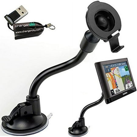 ChargerCity Support de Voiture à Ventouse Flexible de 8 Pouces pour Garmin Nuvi Drive DriveSmart 2639 2689 2699 42 44 51 52 54 55 56 57 58 60 61 62 63 64 65 66 67 68 LM LMTHD GPS (010-11983-00)