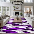 thumbnail image 4 of Purple White Moire Area Rug 6x9 FT, Non Slip Living Room Throw Carpet, Modern Abstract Art Washable Soft Large Floor Carpet Non-Shedding Rug for Bedroom Dining Room Play Room, 4 of 9