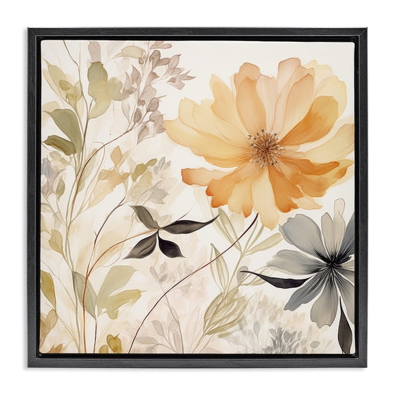 Stupell Industries Farmhouse Lush Botanical Serenity Black Floating Frame Canvas Art, 18 x 18, by Lazar Studio