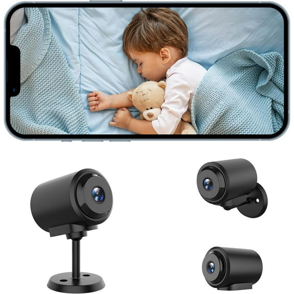 4K Security Camera,WiFi Mini Wireless,Real-Time Monitoring With App SD Card Storage Portable Surveillance,Night Vision For Indoor