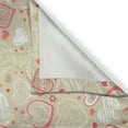thumbnail image 3 of Ambesonne Valentines Kitchen Curtains, Doodle Heart Motifs, 55"x39", Beige Dark Coral White, 3 of 3