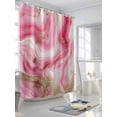 thumbnail image 3 of Pink Gold Shower Curtain Set ，Waterproof Fabric Shower Curtains Abstract Marble Shower Curtains for Bathroom,Bathroom Decor 60"x72", 3 of 6