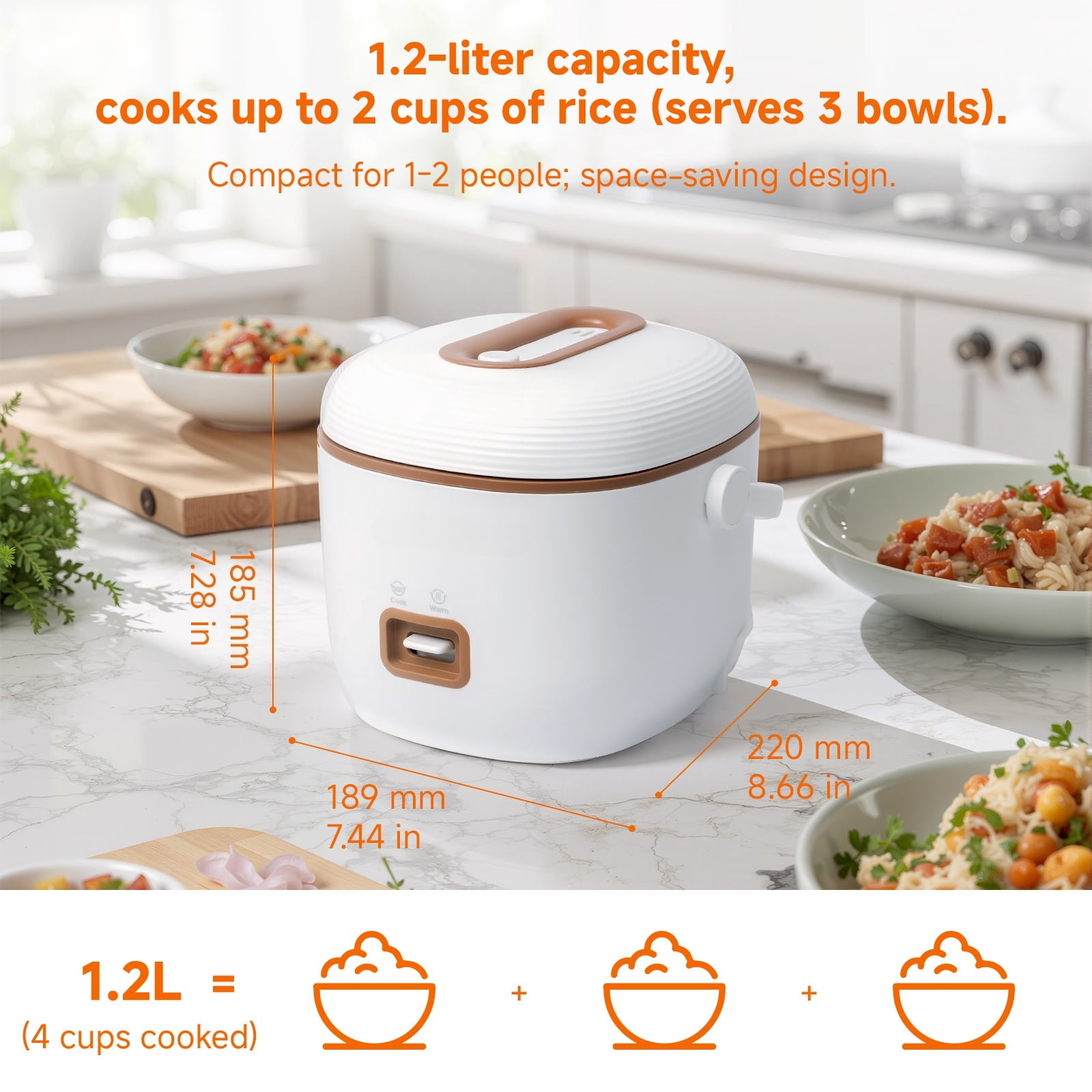 Mini Rice Cooker, Brown