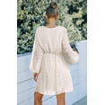 thumbnail image 4 of KIRUNDO Vestido de Mujer Manga Larga Cuello en V Flowy Mini Vestido Swiss Dot Cintura Alta Gasa Vestido Casual con Cinturón Zhivalor WMZL-2299-1, 4 of 5