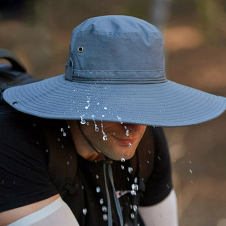 Kukuzhu European And American Men's Sun Hat Outdoor Extra-Large Brim Men's  Summer Mountaineering Sun Shield Hat