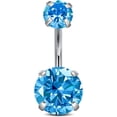 thumbnail image 1 of Incaton Anneau de Nombril 14G en Acier Inoxydable Chirurgical Rond Zircon Cubique pour Femmes 6/8/10/12mm, 1 of 7