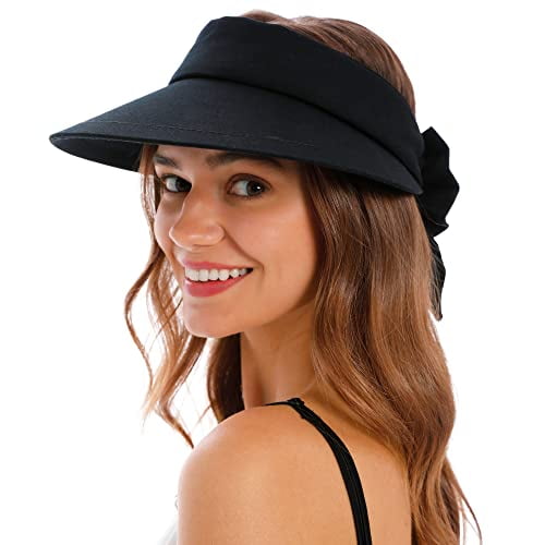 Simplicity Black Visor Women UPF 50+ UV Protection Sun Hat Womens
