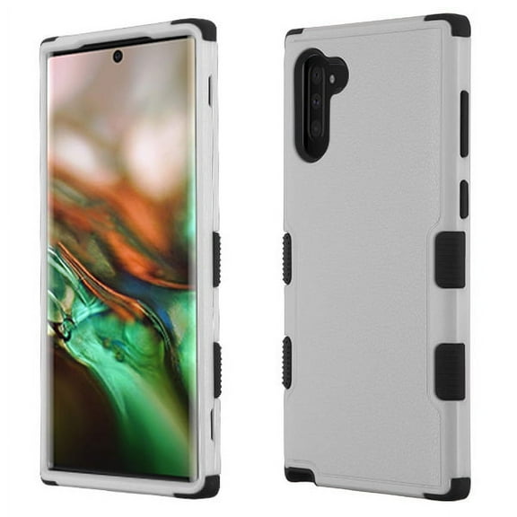 Samsung Galaxy Note 10 (6.3") Phone Case Tuff Hybrid Fusion Shockproof Impact Rubber Dual Layer Full Body Rugged Hard TPU Protective Shock Absorbent Bumper Frame Cover GRAY for Samsung Galaxy Note 10