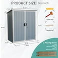 thumbnail image 6 of Resin Storage Shed with Floor, Seizeen 5 x 3FT Plastic Outdoor Storage Double Door Design, Waterproof Resin Cabinet with Sloped Top for Garden Tool Patio Poolside Yard Storage, 6 of 9