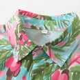 thumbnail image 6 of Virmaxy Toddler Baby Boys Trendy Cotton Printed Hawaiian Shirt Kids Boys Short Sleeve Open Fron Cropped Tops Button Lapel Beachwear with Pocket Summer Fashion Casual Lightweight Blouse Green 4T, 6 of 7
