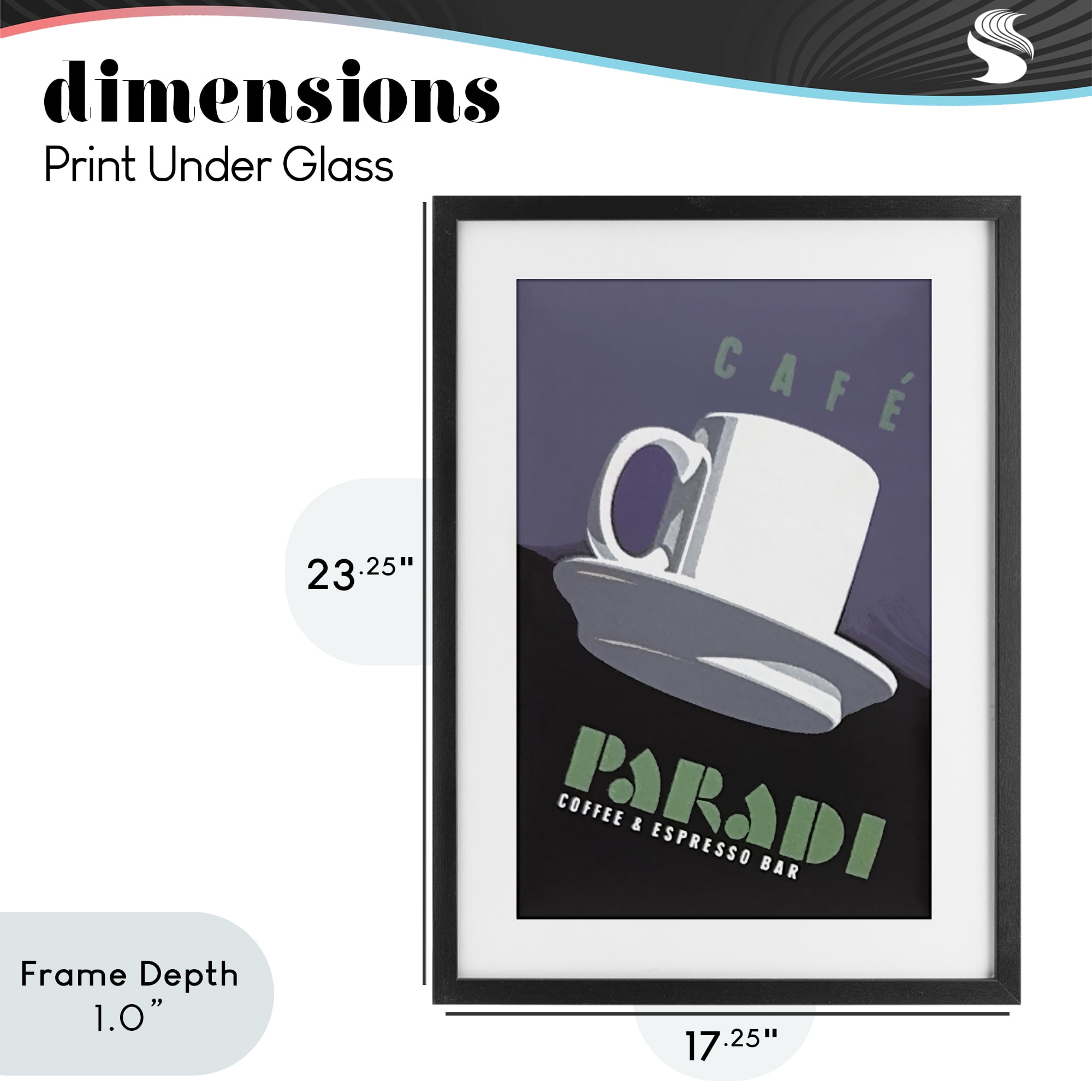 Stupell Industries Paradi Coffee & Espresso Black Framed Print Under Glass, design by Jadei Graphics