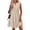 Beige, variant on Women's Summer Dresses Sleeveless V Neck Eyelet Hollow Out Swing A Line Beach Vacation Sun Dress