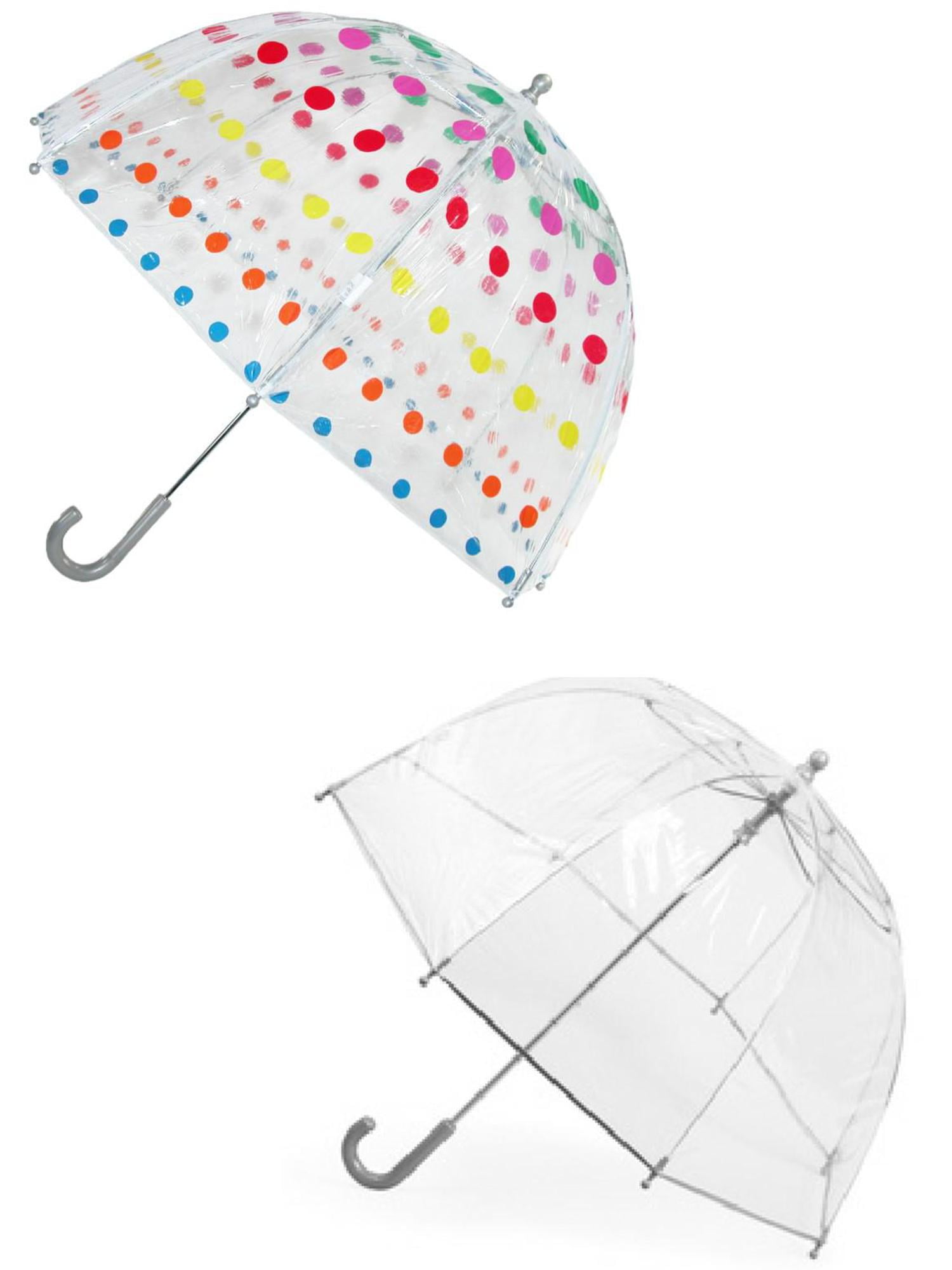 Totes Kids Clear Bubble Umbrella with Easy Grip Handle Dots