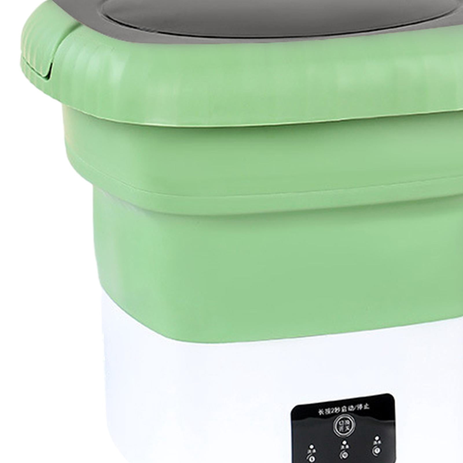 Portable Washing Machine Deep Cleaning Collapsible Bucket Washer Folding Washing Machine for Travel Ties Socks Green