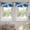 thumbnail image 2 of LALILO Kitchen Curtain Valance Blue Summer Exotic Floral Rod Pocket Window Curtain 52"x 18" Set of 2, 2 of 5