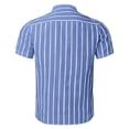 thumbnail image 4 of Bcfgryg Male Casual Stripe Shirt Short Sleeve Stand Collar Shirt Blouse Tops Men's Casual Shirts, 4 of 5