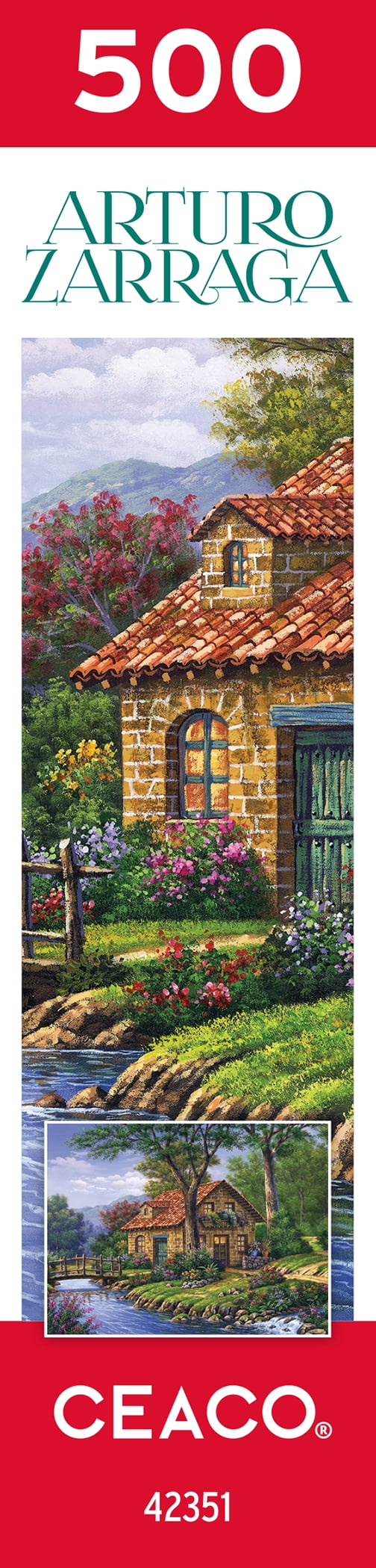 Ceaco - Arturo Zarraga - Cottage by the River - 500pc Piece Interlocking Jigsaw Puzzle
