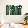 thumbnail image 3 of Elephant Stock Mid-century Arches Emerald Green Wall Art - Horizontal Canvas Wall Art - Living Room Wall Decor - Abstract Canvas - Green And White Decor By Urban Epiphany - 12" x 8", 3 of 8