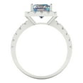 thumbnail image 4 of Clara Pucci 14K White Gold 3.84ct BlueMoissanite Halo Ring for Women, 4 of 8