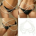 thumbnail image 2 of Sparkling Tassels Pearls Chain Belt Adjustable Length Belly Chain Body Jewelry, 2 of 10