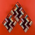 thumbnail image 3 of SEI Furniture Steel Wire Wall Art Mount CD Rack with Geometric Design, Black, 3 of 5