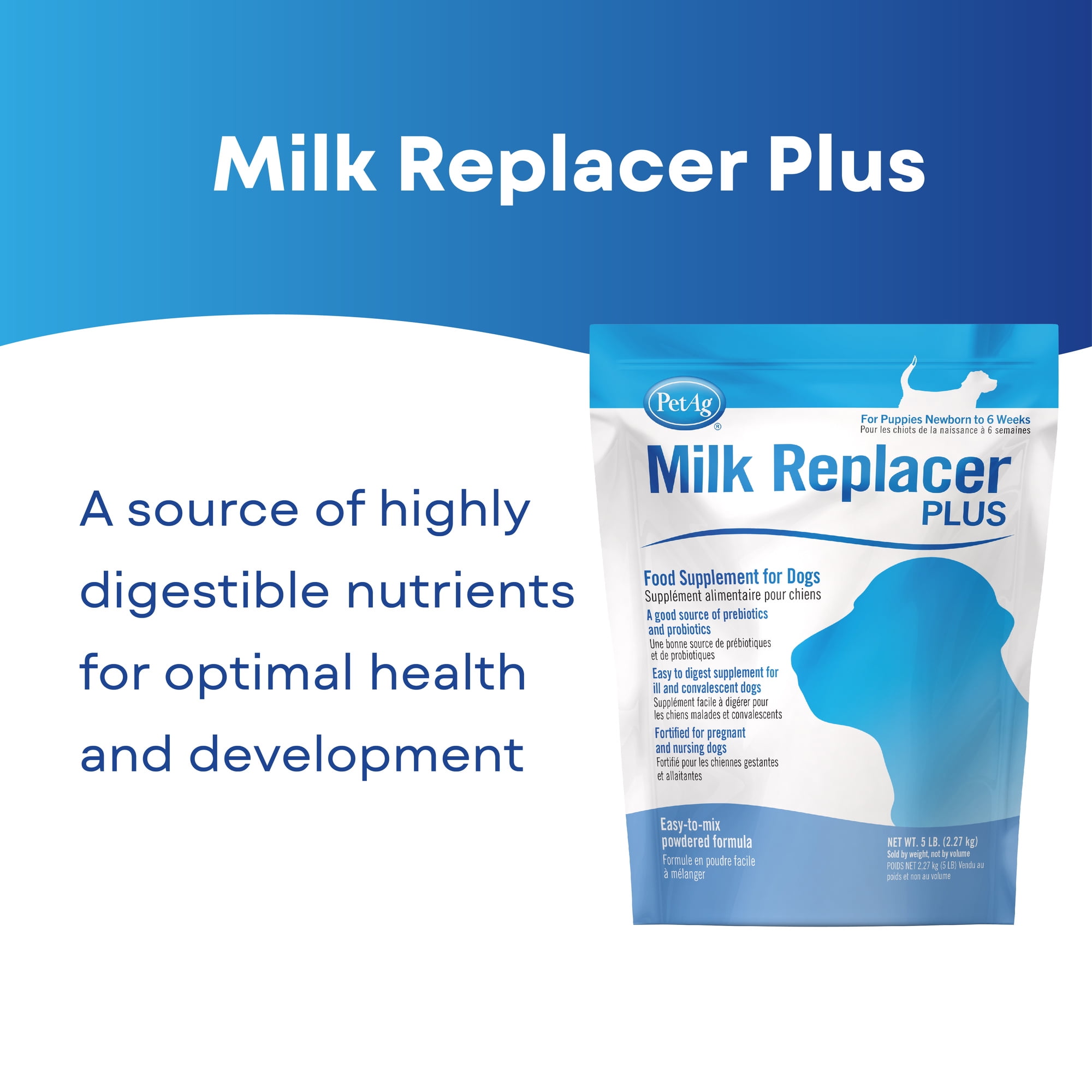 PetAg Milk Replacer Plus Puppy 5 lb. Bag Powder