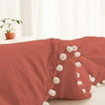 thumbnail image 5 of DNG Creations 3 Piece White Pom Pom Duvet Cover with Zipper Closure, 100% Egyptian Cotton, 800 Thread Cotton ( Full/Queen - Solid Brick Red ), 5 of 5