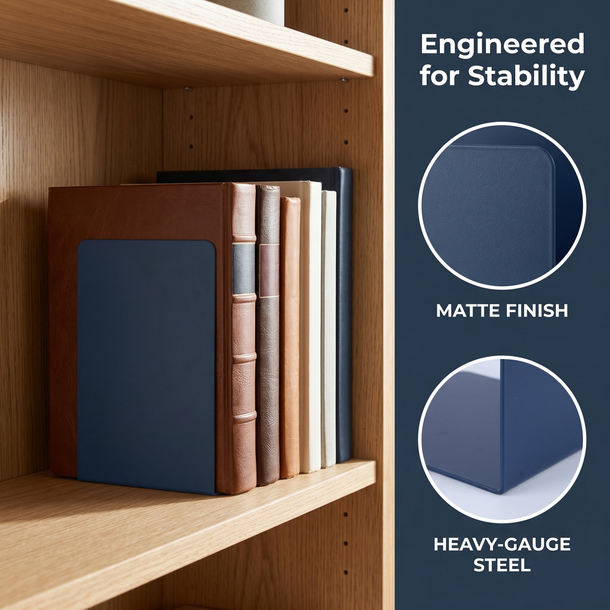 Unique Bargains Expandable L-Shaped Bookends with Compartments Home 2 Pcs Bicheng Blue 5.2"L x 4.1"W x 7.7"H