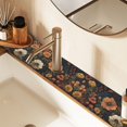 thumbnail image 2 of Yayeee Faucet Mat for Kitchen Sink 14.7" Diatomite Long Splash Guard Pad, Dark Floral Pattern, 2 of 7
