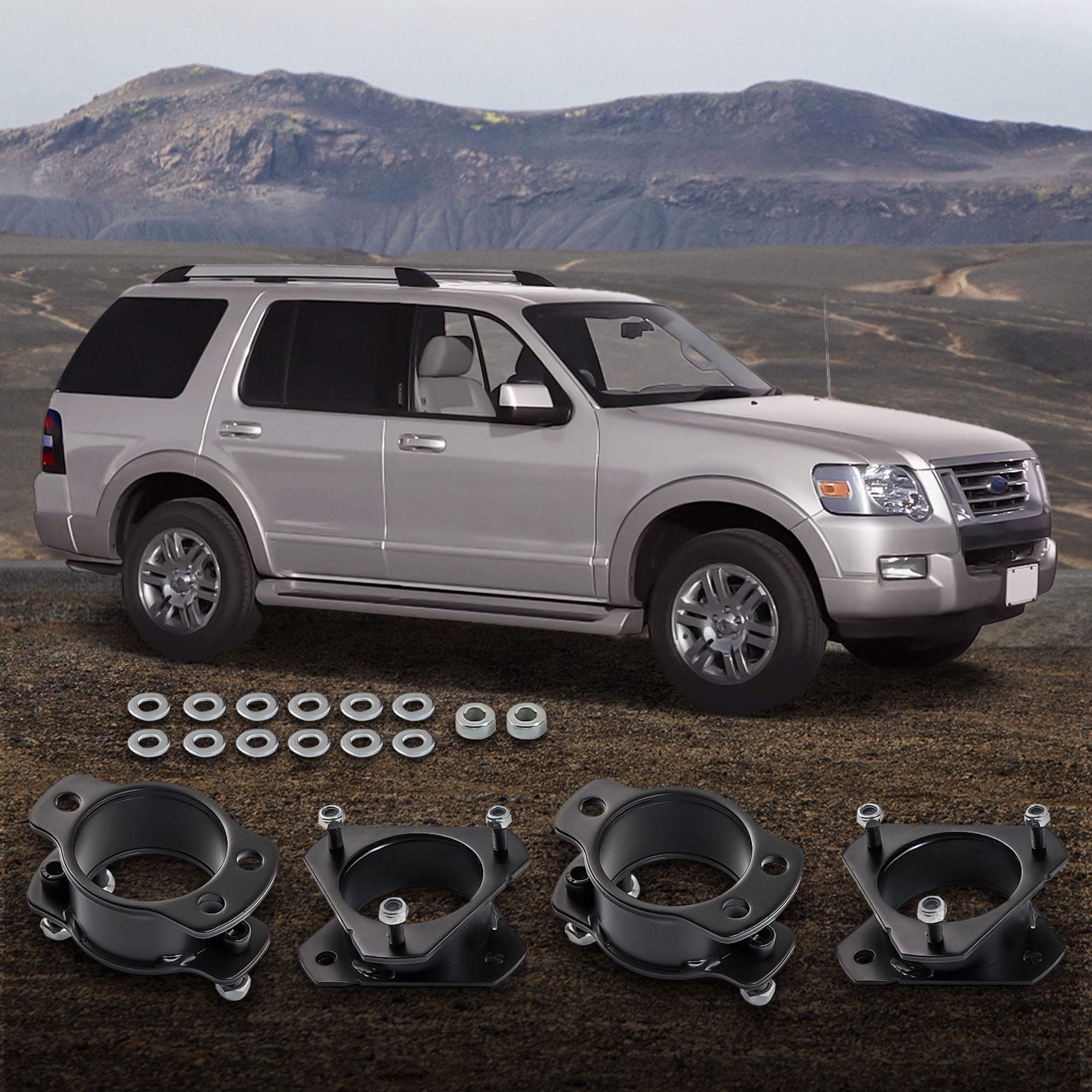 maXpeedingrods 3" Front 2" Rear Leveling lift Kit for Ford Explorer 2006-2010 2WD 4WD, SUV Steel Strut Spacer Suspension Lift Kit, Black