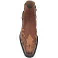 thumbnail image 3 of Men's Cowboy Boots Western Leather Lined Ankle Harness Strap Side Zipper Shoes, 3 of 5