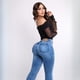thumbnail image 3 of Pantalón Savi Campana Mujer Tiro Alto Mezclilla Stretch, 3 of 7
