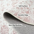 thumbnail image 2 of GlowSol 5' x 7' Washable Area Rug Soft Floral Distressed Rug Indoor Vintage Medallion Carpet Foldable Rug Non-Slip Low Pile Thin Rug for Dorm Playroom, Pink, 2 of 7