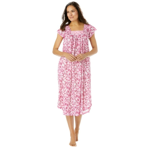 Dreams & Co. Women's Plus Size Whisperweight Gauze Nightgown