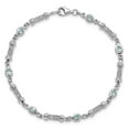thumbnail image 5 of Primal Silver Sterling Silver Rhodium-plated Aquamarine and Diamond Bracelet, 5 of 5