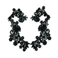thumbnail image 2 of 1 par de apliques de encaje floral para vestidos de novia, ropa y manualidades de costura. Negro, 2 of 7
