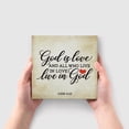 thumbnail image 4 of Zomyto 5x5 In Inspirational Bible Verse 1 John 4:16 God is Love Wooden Box Sign Scripture Desk Decor, 4 of 7