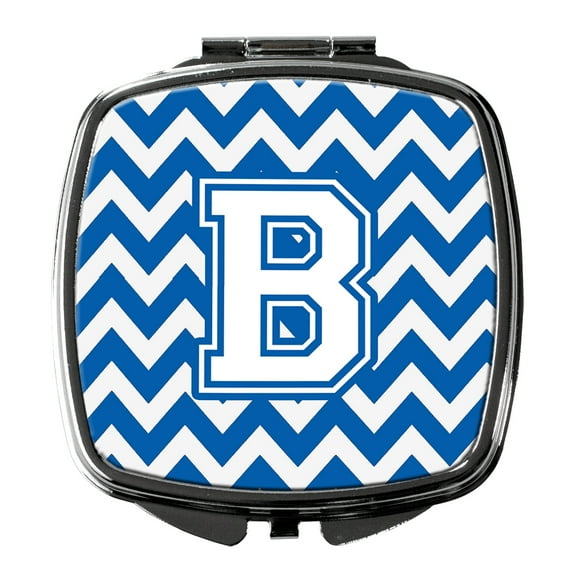 Letter B Chevron Blue and White Compact Mirror CJ1045-BSCM