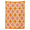 thumbnail image 3 of Ambesonne Orange and Pink Tablecloth Rectangular Table Cover, Geometric Retro Art, 52"x70", Orange Ivory and Pink, 3 of 4