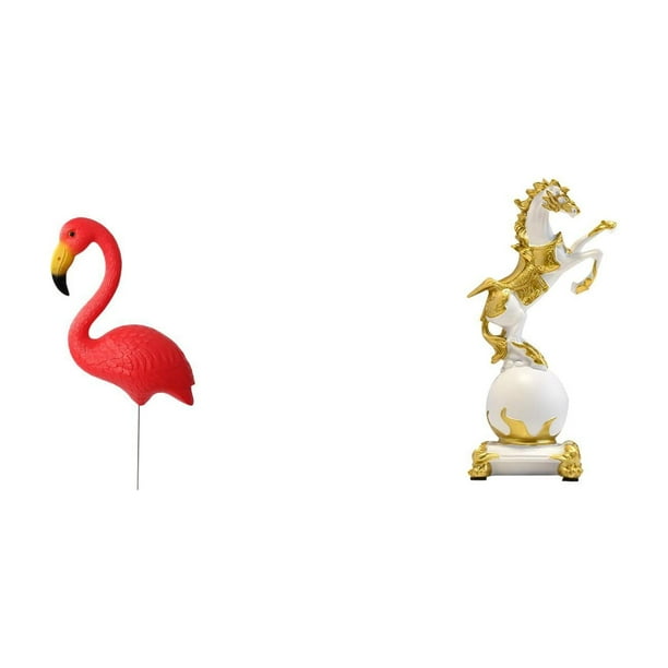 Escultura De Jardín Con Forma De Caballo Y Flamenco, Adorno Moderno Para Mesa, Ideal Para La Primavera Y Las Fiestas. Perfecta Para Dormitorio, Sala De Estar, Chimenea, Escritorio O Jardín.