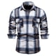 thumbnail image 3 of Camisa gruesa a cuadros para hombre, chaqueta informal clásica con bolsillos dobles, otoño e invierno, novedad de 2023, 3 of 5