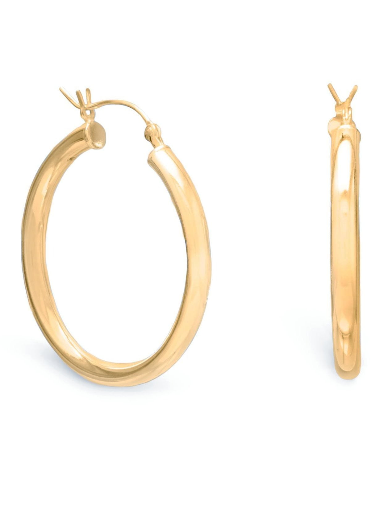 Round Hoops Round Hoops 30mm X 2mm Three Tone 18K Gold Plated Hoops 